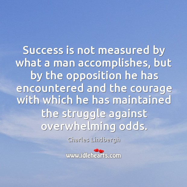 Success is not measured by what a man accomplishes, but by the Success Quotes Image