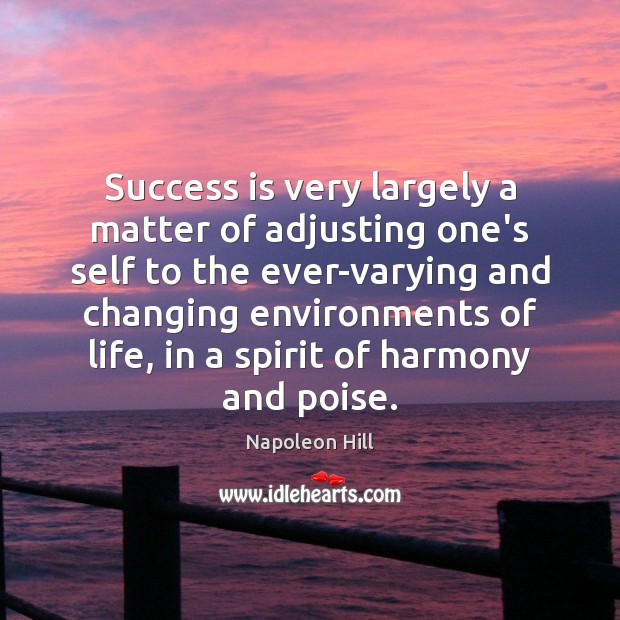 Success is very largely a matter of adjusting one’s self to the Image