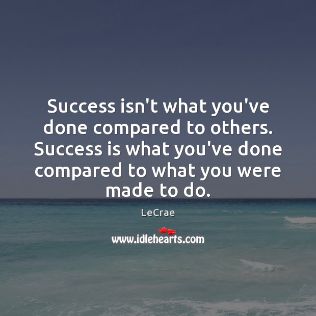 Success isn’t what you’ve done compared to others. Success is what you’ve Image