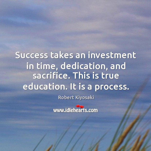 Success takes an investment in time, dedication, and sacrifice. This is true Image
