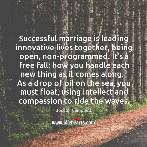 Successful marriage is leading innovative lives together, being open, non-programmed. It’s Marriage Quotes Image