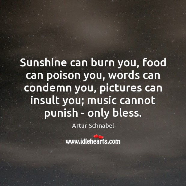 Sunshine can burn you, food can poison you, words can condemn you, Insult Quotes Image