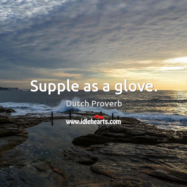 Supple as a glove. Dutch Proverbs Image