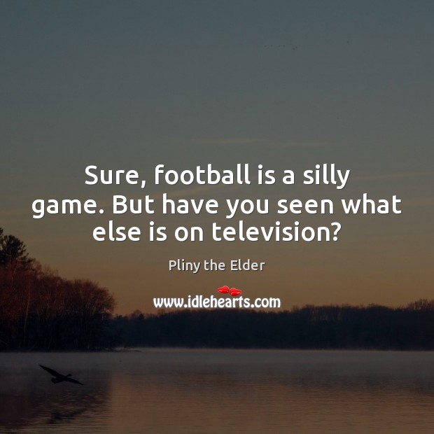 Sure, football is a silly game. But have you seen what else is on television? Football Quotes Image