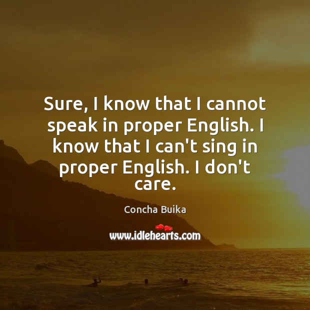 Sure, I know that I cannot speak in proper English. I know I Don’t Care Quotes Image