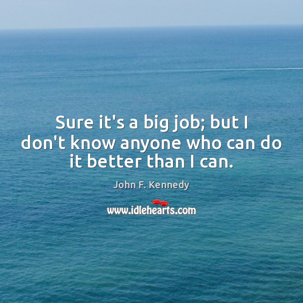 Sure it’s a big job; but I don’t know anyone who can do it better than I can. Image