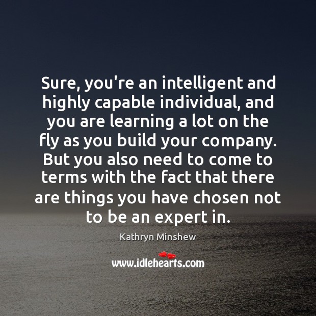 Sure, you’re an intelligent and highly capable individual, and you are learning Kathryn Minshew Picture Quote