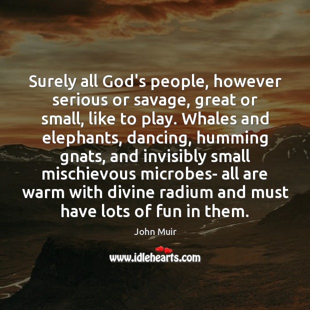 Surely all God’s people, however serious or savage, great or small, like John Muir Picture Quote