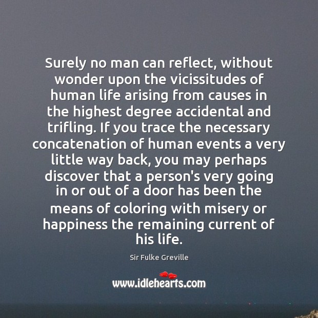 Surely no man can reflect, without wonder upon the vicissitudes of human Sir Fulke Greville Picture Quote