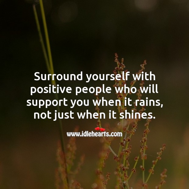 Surround yourself with positive people who will support you. People Quotes Image