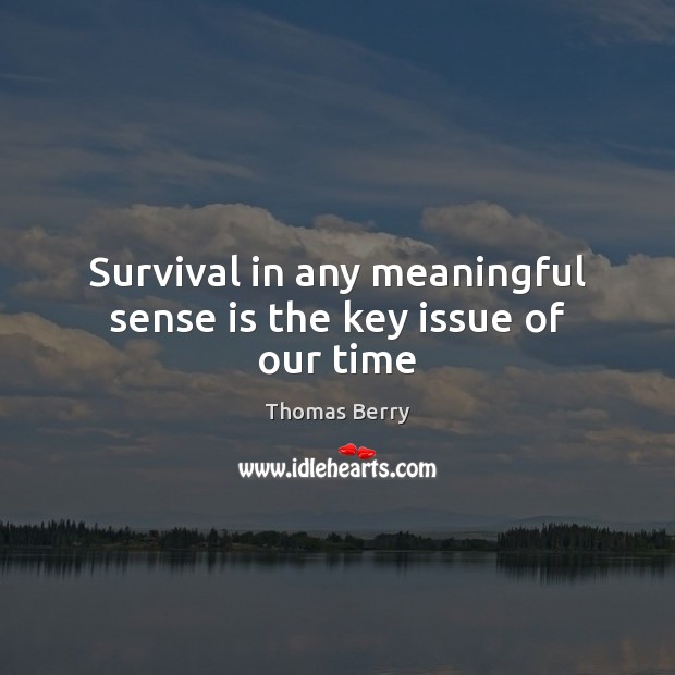 Survival in any meaningful sense is the key issue of our time Thomas Berry Picture Quote