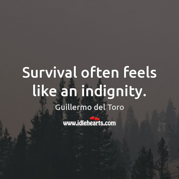 Survival often feels like an indignity. Guillermo del Toro Picture Quote