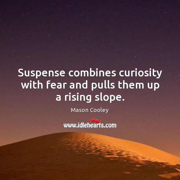 Suspense combines curiosity with fear and pulls them up a rising slope. Mason Cooley Picture Quote