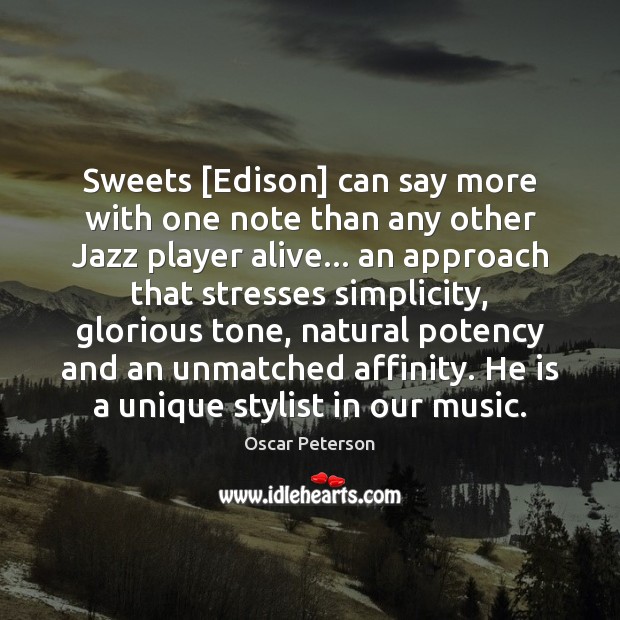 Sweets [Edison] can say more with one note than any other Jazz Image