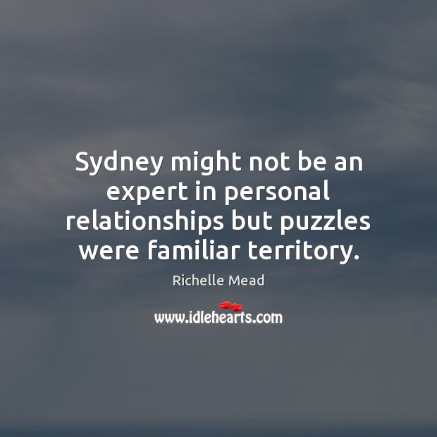 Sydney might not be an expert in personal relationships but puzzles were Image