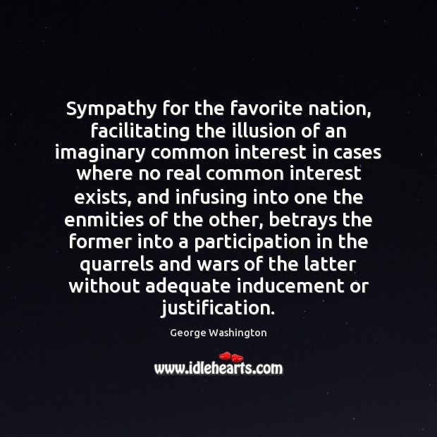 Sympathy for the favorite nation, facilitating the illusion of an imaginary common Image