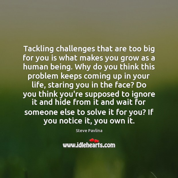 Tackling challenges that are too big for you is what makes you Steve Pavlina Picture Quote