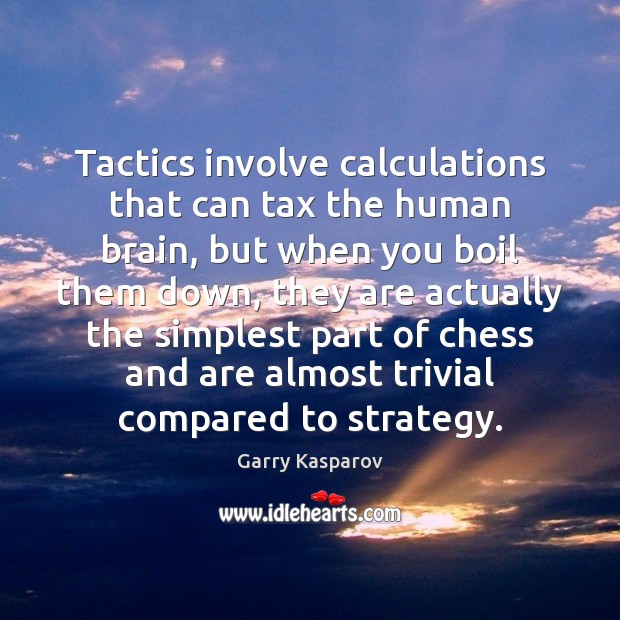 Tactics involve calculations that can tax the human brain, but when you Image