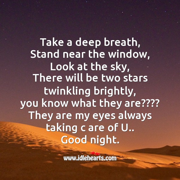 Take a deep breath Good Night Quotes Image