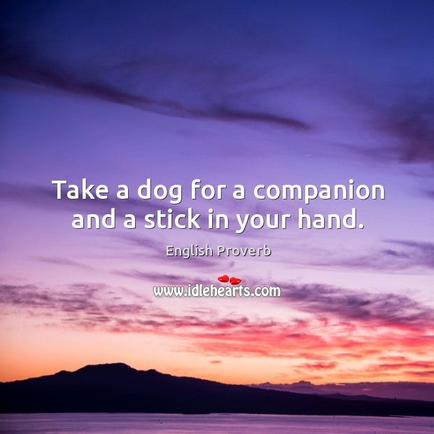 Take a dog for a companion and a stick in your hand. Image