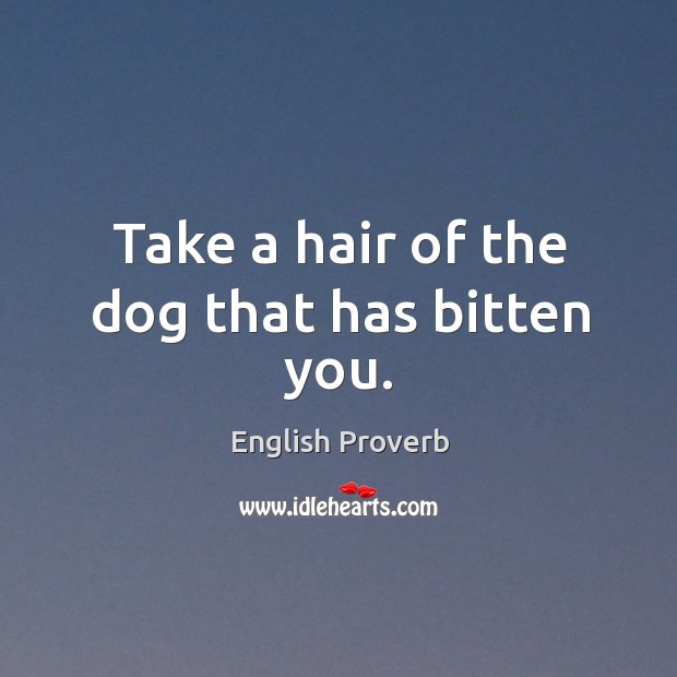 Take a hair of the dog that has bitten you. English Proverbs Image