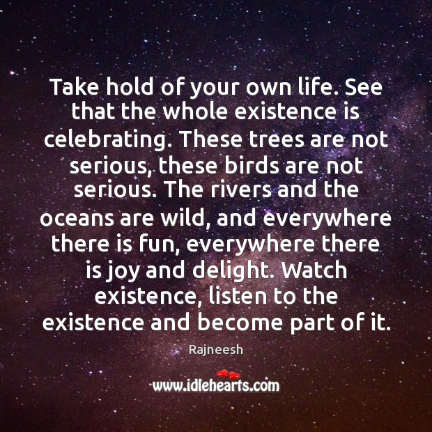 Take hold of your own life. See that the whole existence is Image