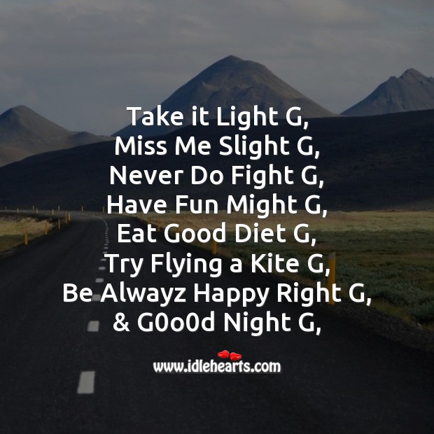 Take it light g Good Night Messages Image
