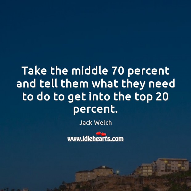 Take the middle 70 percent and tell them what they need to do Image