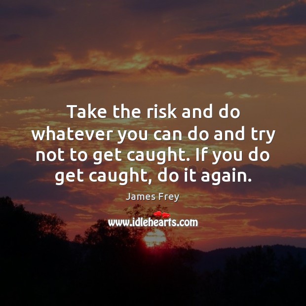 Take the risk and do whatever you can do and try not James Frey Picture Quote