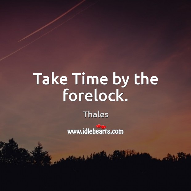 Take Time by the forelock. Thales Picture Quote