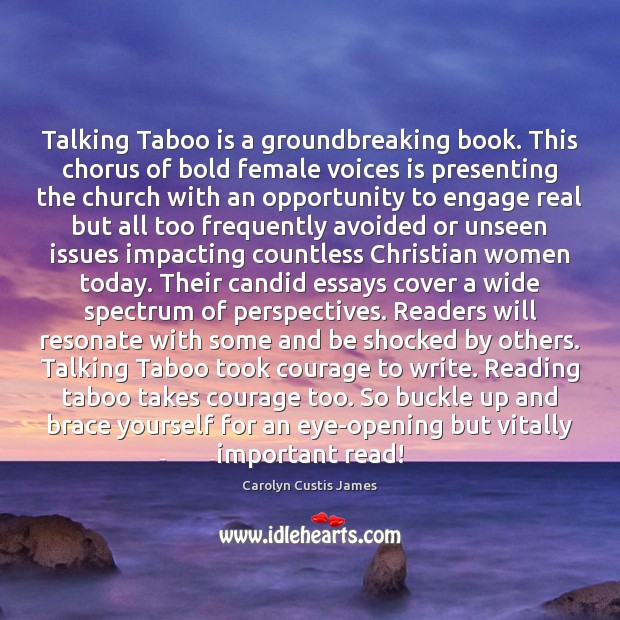 Talking Taboo is a groundbreaking book. This chorus of bold female voices Image
