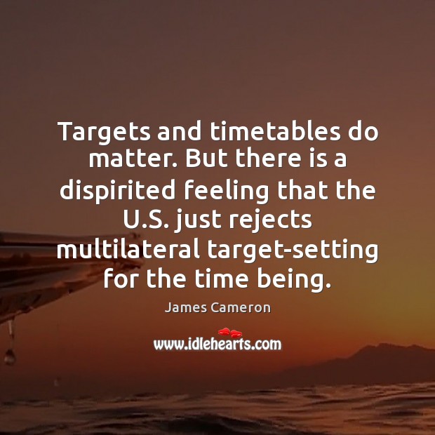 Targets and timetables do matter. But there is a dispirited feeling that Image