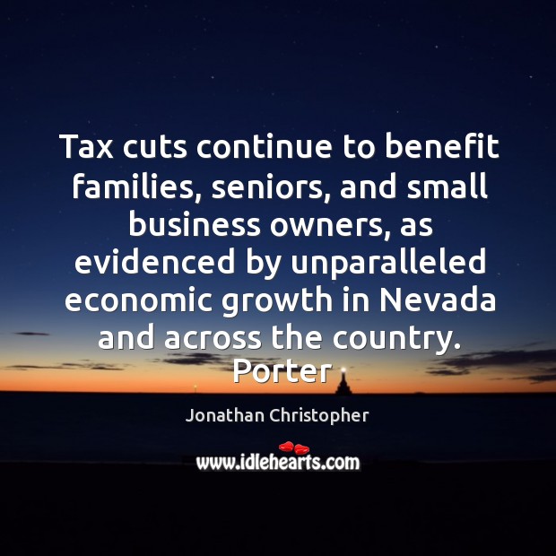 Tax cuts continue to benefit families, seniors, and small business owners Image