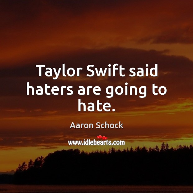 Taylor Swift said haters are going to hate. Image