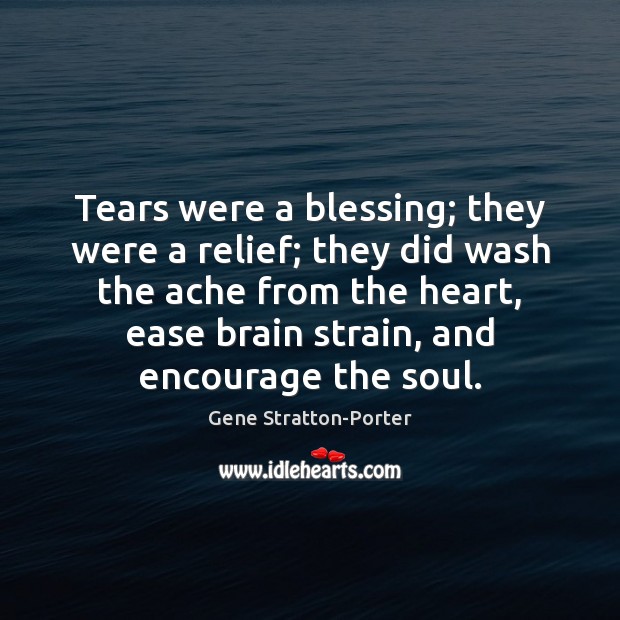 Tears were a blessing; they were a relief; they did wash the Image