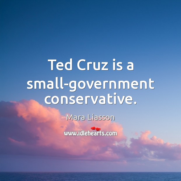 Ted Cruz is a small-government conservative. Mara Liasson Picture Quote