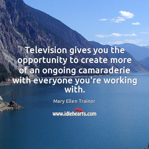 Television gives you the opportunity to create more of an ongoing camaraderie Mary Ellen Trainor Picture Quote