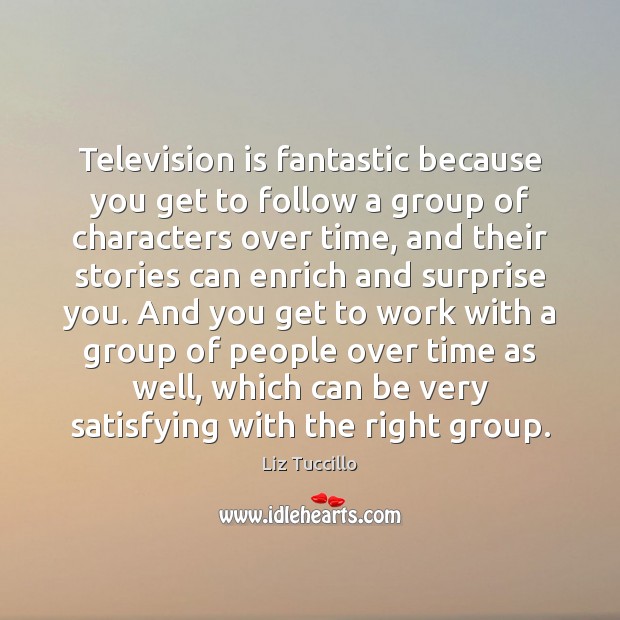 Television is fantastic because you get to follow a group of characters Television Quotes Image