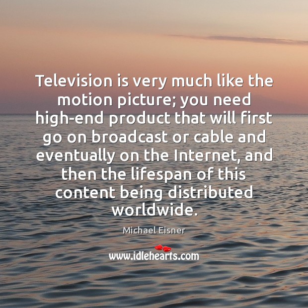 Television is very much like the motion picture; you need high-end product Image