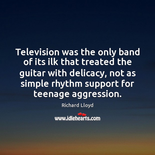 Television was the only band of its ilk that treated the guitar Richard Lloyd Picture Quote