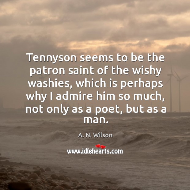 Tennyson seems to be the patron saint of the wishy washies A. N. Wilson Picture Quote