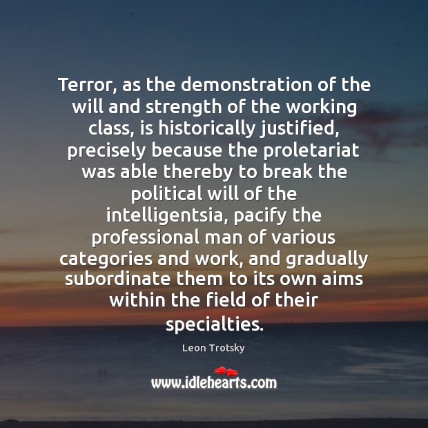 Terror, as the demonstration of the will and strength of the working Image