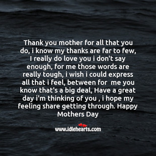 Thank you mother for all that you do Mother’s Day Quotes Image
