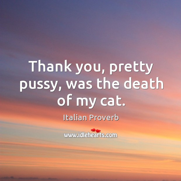 Thank you, pretty pussy, was the death of my cat. Image