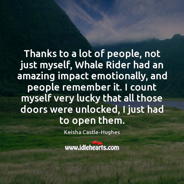 Thanks to a lot of people, not just myself, Whale Rider had Image