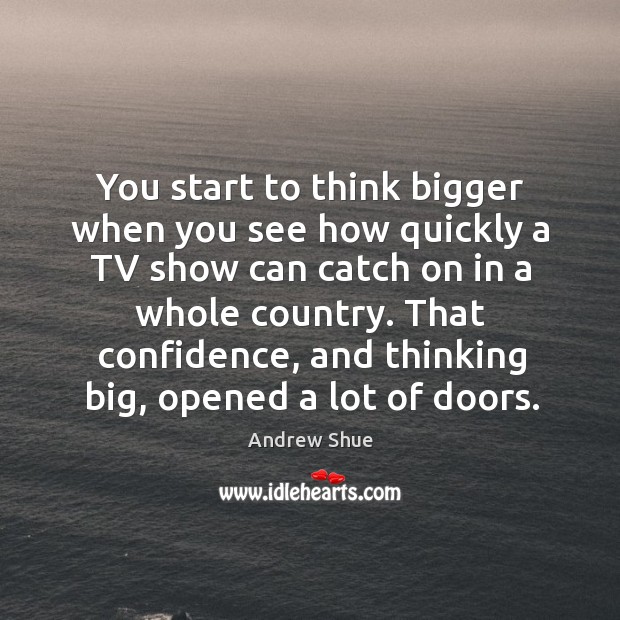 That confidence, and thinking big, opened a lot of doors. Andrew Shue Picture Quote