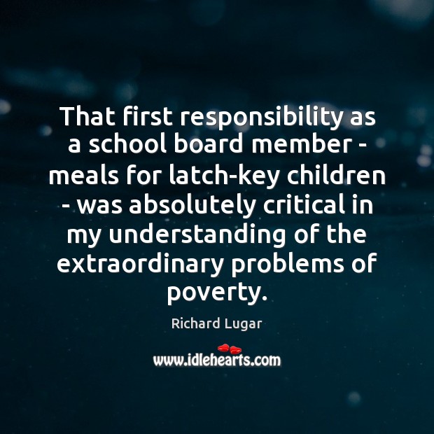 That first responsibility as a school board member – meals for latch-key Image