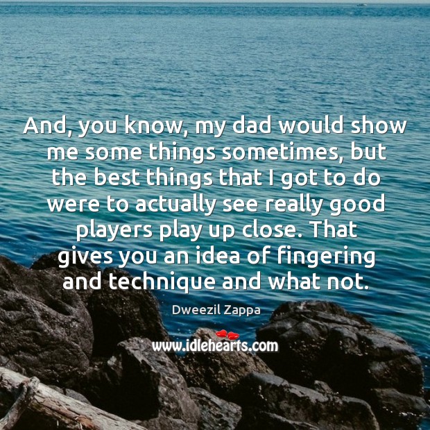 That gives you an idea of fingering and technique and what not. Dweezil Zappa Picture Quote