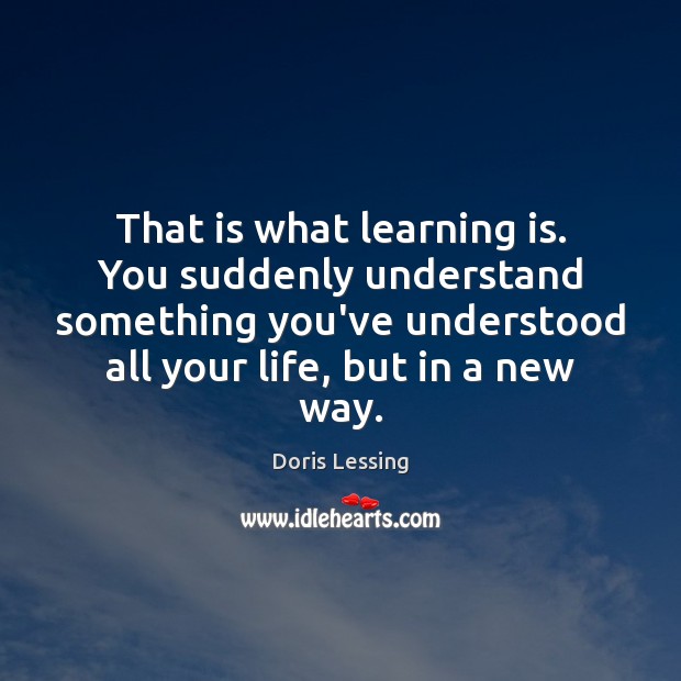That is what learning is. You suddenly understand something you’ve understood all Learning Quotes Image