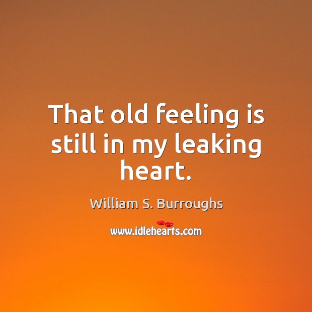 That old feeling is still in my leaking heart. William S. Burroughs Picture Quote
